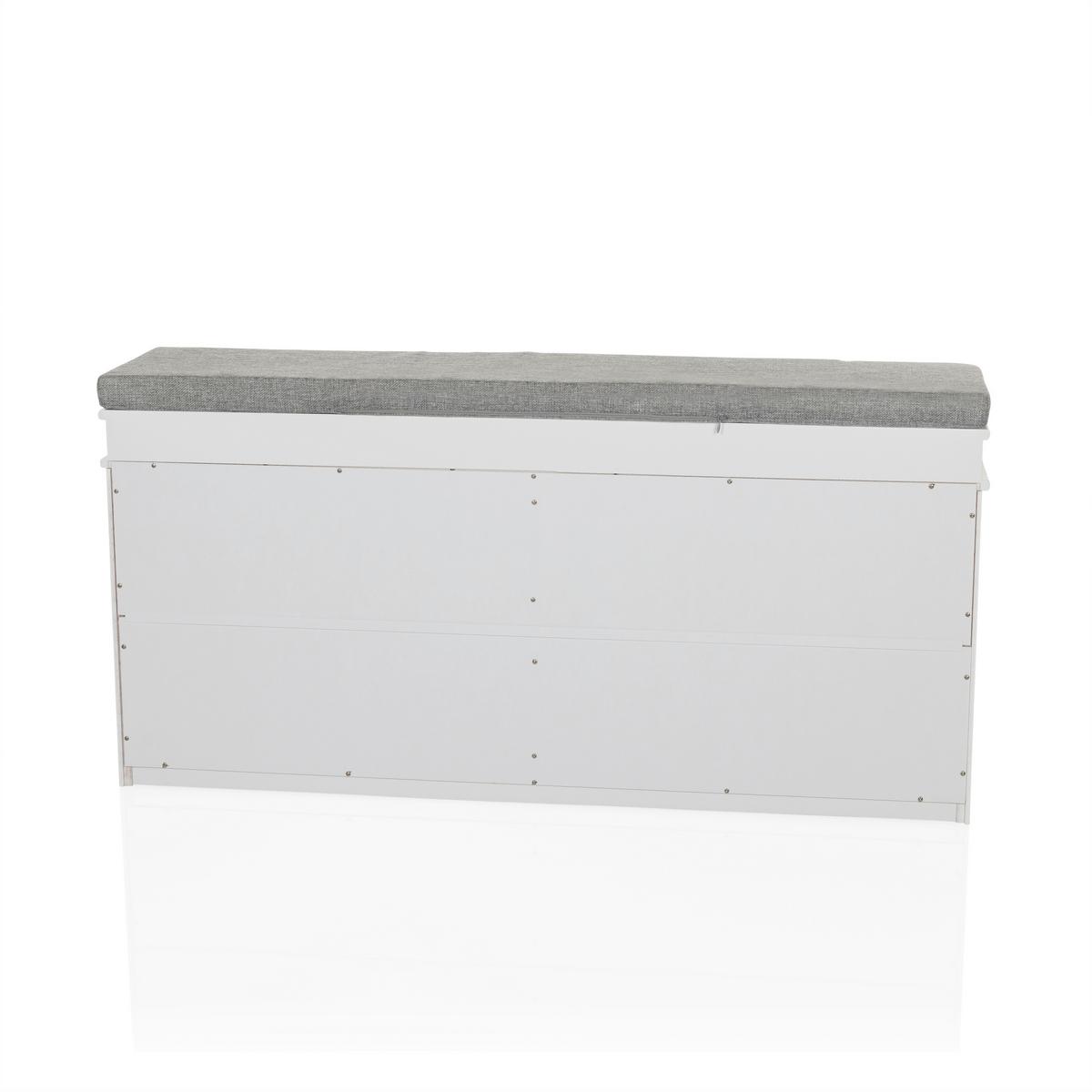 Omara Za Čevlje Estha 1, Bela - srebrne barve/siva, Moderno, kovina/leseni material (104/52/24cm) - MID.YOU