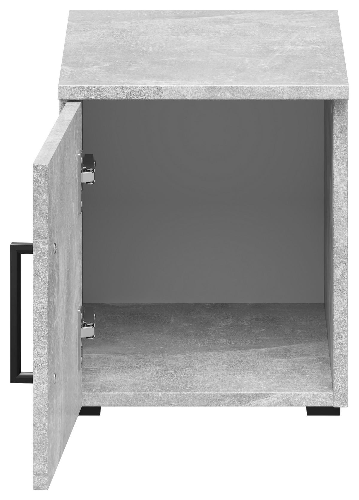 Aufsatzschrank Multistauraum Betonoptik - Schwarz/Grau, MODERN, Holzwerkstoff/Kunststoff (30cm) - Mömax