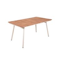 Gartentisch Carmel Teak/Weiß klappbar - Braun, Basics, Holz/Metall (150/90/74cm) - Gardenson