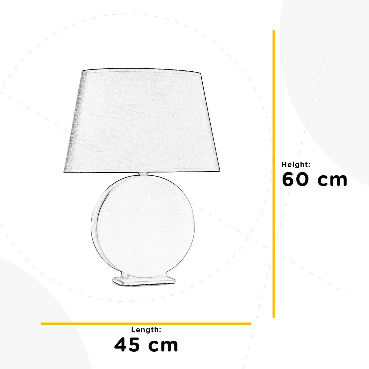 Asztali Lámpa 233/lg - égerszínű/fehér, Basics, textil/kerámia (45/20/60cm)
