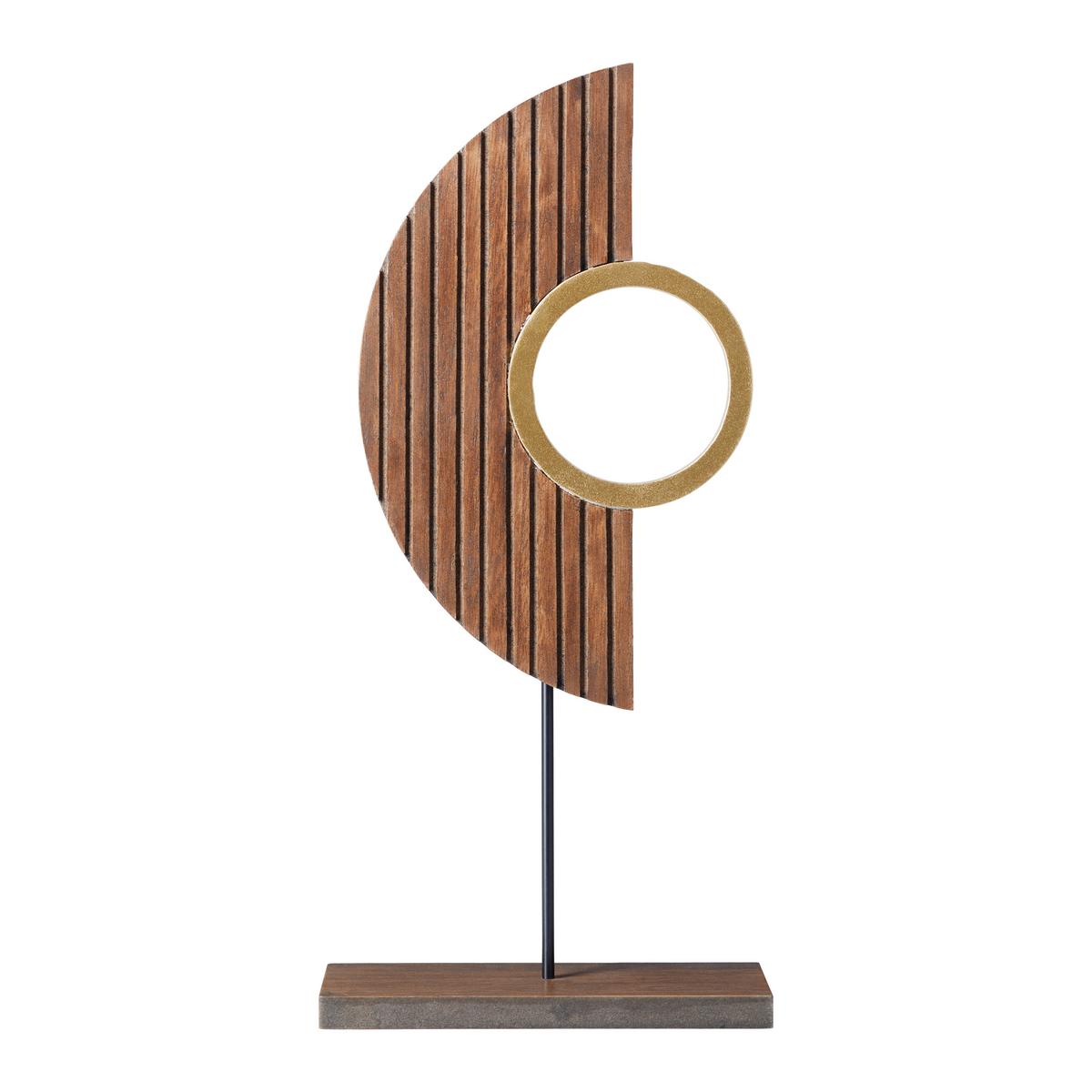 Skulptur Dana in Braun - Goldfarben/Braun, Basics, Holz (18/36/6cm) - Modern Living