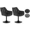 Stuhl-Set gepolstert drehbar 2er-Set - Anthrazit/Schwarz, MODERN, Textil/Metall (49/83/62cm) - MID.YOU