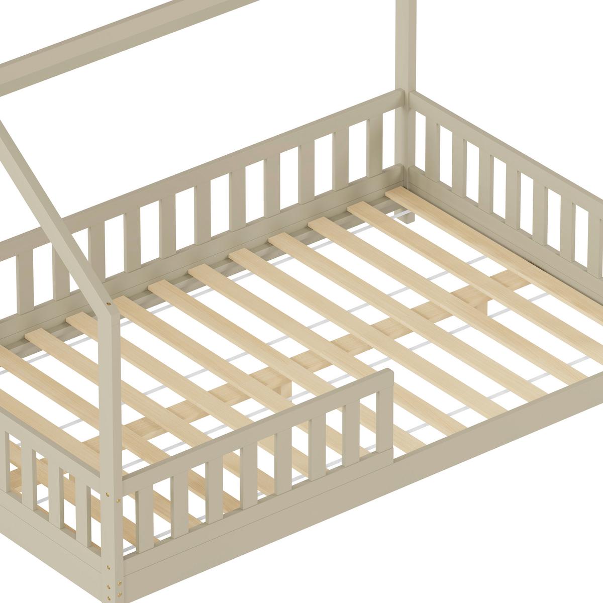 Bodenbett Kids - Beige/Naturfarben, Konventionell, Holz (120/200cm) - Mömax