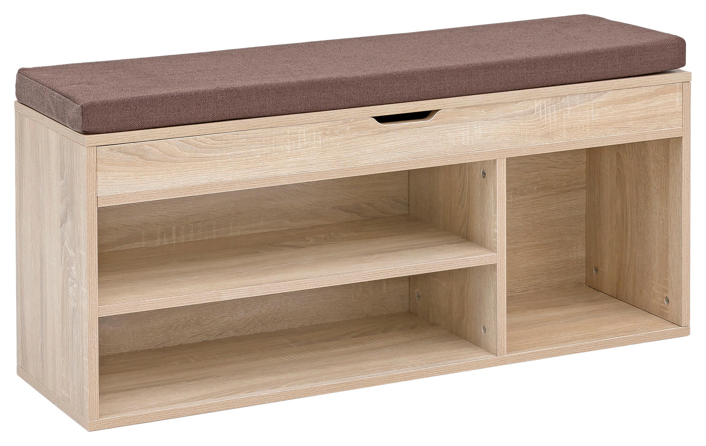 Klop S Prostorom Za Čevlje Wl5.344 - hrast sonoma/rjava, Konvencionalno, tekstil/leseni material (104/51/32cm) - MID.YOU