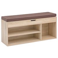 Schuhbank WL5.344 ca.104x51x32cm Sonoma Eiche - Braun/Sonoma Eiche, KONVENTIONELL, Holzwerkstoff/Textil (104/51/32cm) - MID.YOU