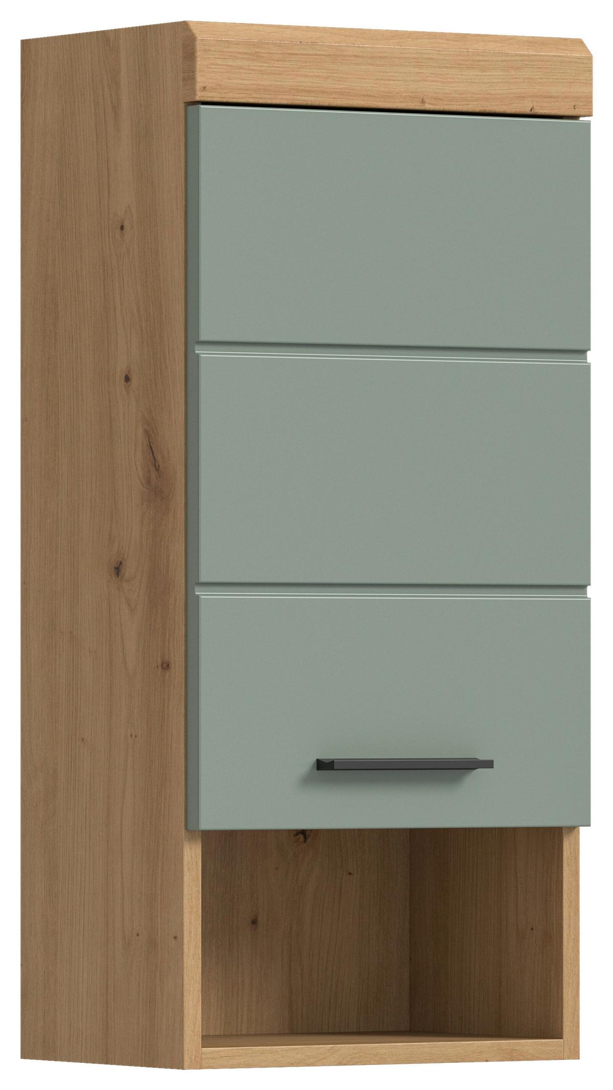 Hängeschrank Scout ca. 37x79x24 cm Salbeigrün - Salbeigrün/Schwarz, MODERN, Holzwerkstoff/Kunststoff (37/79/24cm) - MID.YOU