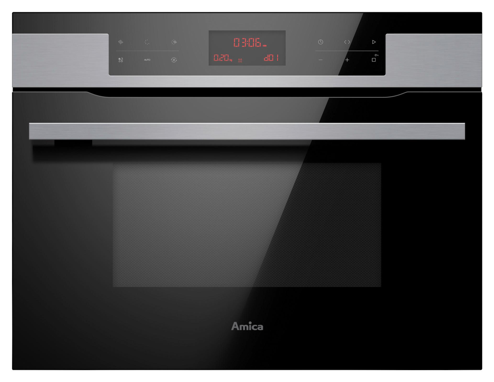 Kompaktbackofen EBC841600E - Edelstahlfarben/Schwarz, KONVENTIONELL (59,5/45,5/56,9cm) - Amica