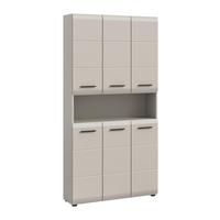 Hochschrank Ice Kaschmir - Kaschmir/Schwarz, Trend, Holzwerkstoff/Kunststoff (90/185/30cm) - MID.YOU