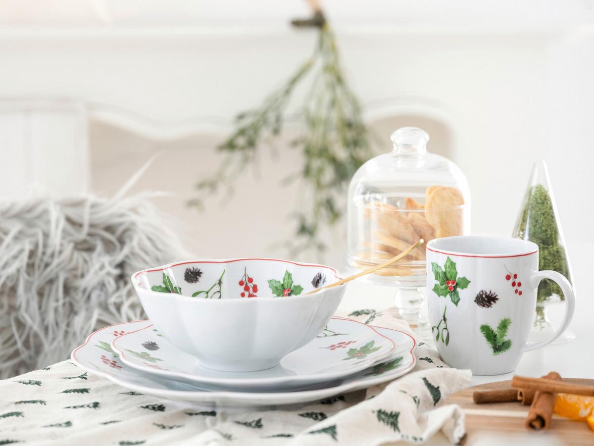 Kaffeeservice Naomi Weihnachten Multicolor, 12-tlg - Multicolor/Weiß, Basics, Keramik - Creatable