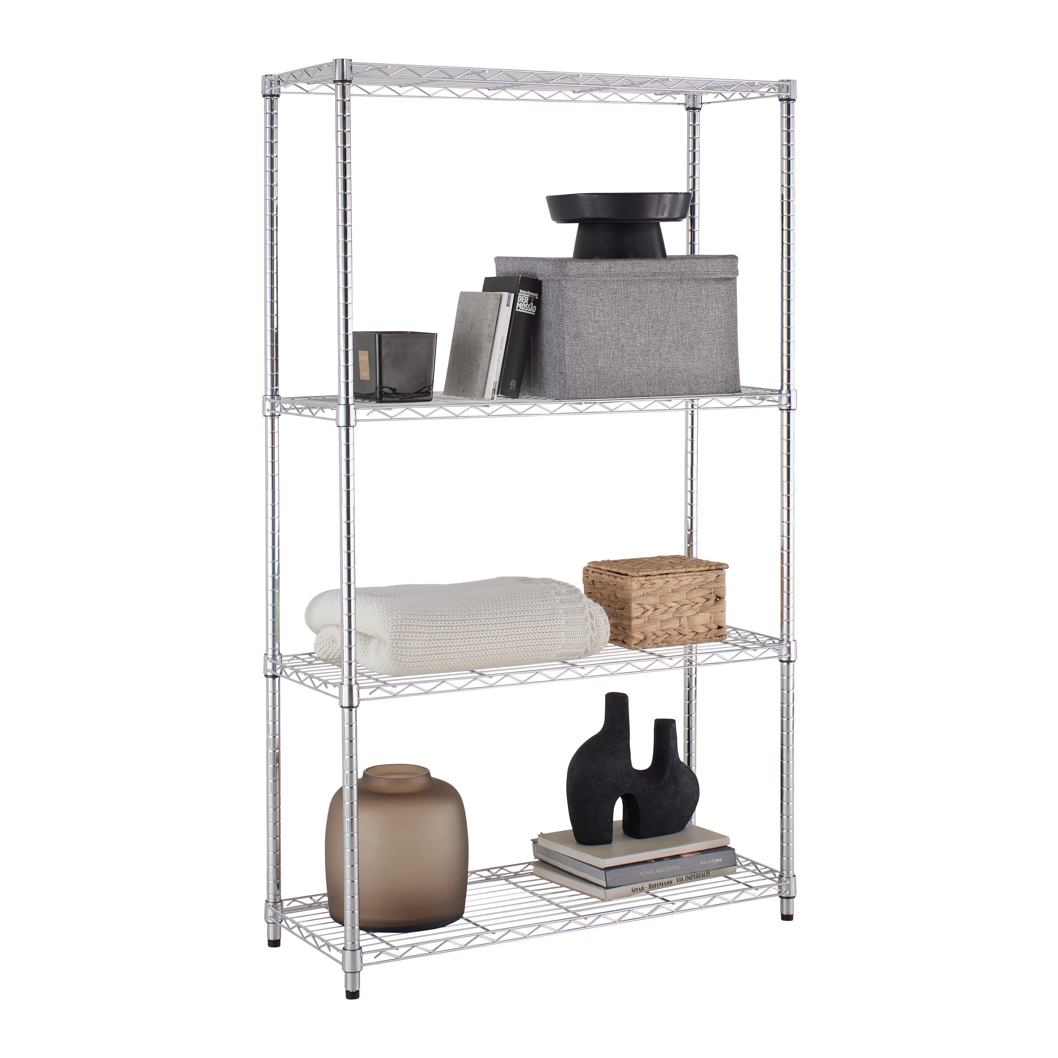 Regal m. 4 Einlegeböden Meran 1 B: 91 cm Chromfarben - Chromfarben, KONVENTIONELL, Metall (91/150/35,5cm) - Mömax