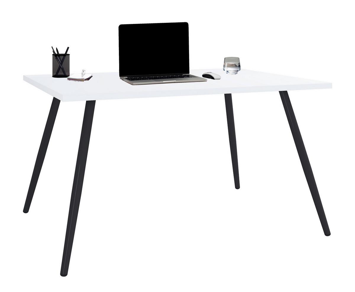 Pisalna Miza Salia, Bela, Črna, 110x80cm - črna/bela, Moderno, kovina/leseni material (110/80/70cm) - MID.YOU