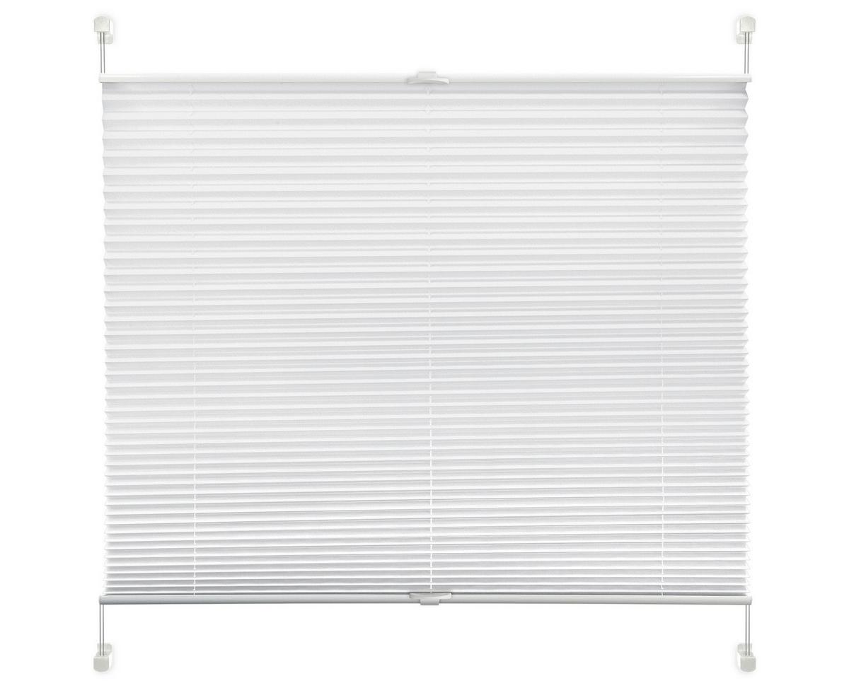 Plissee Solid Crash Weiß ca. 90x130cm - Weiß, Basics, Textil (90/130cm)