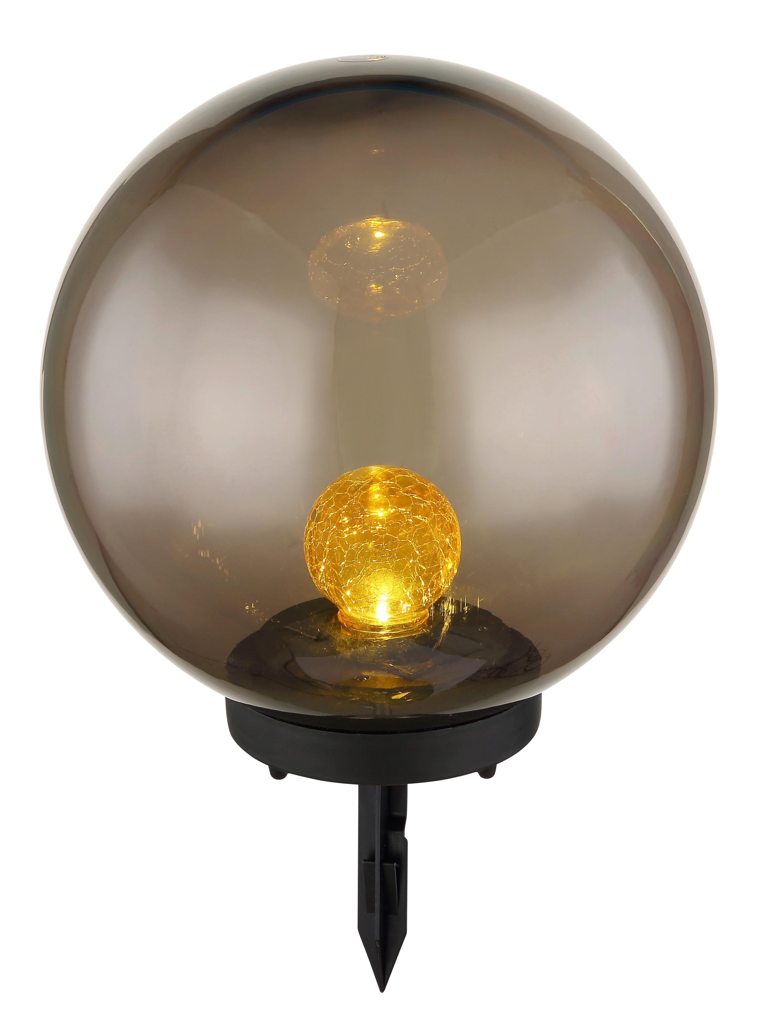 Solarleuchte Schwarz/Orange max. 0,06 Watt - Orange/Grau, Basics, Kunststoff (25/25/38,5cm) - Globo