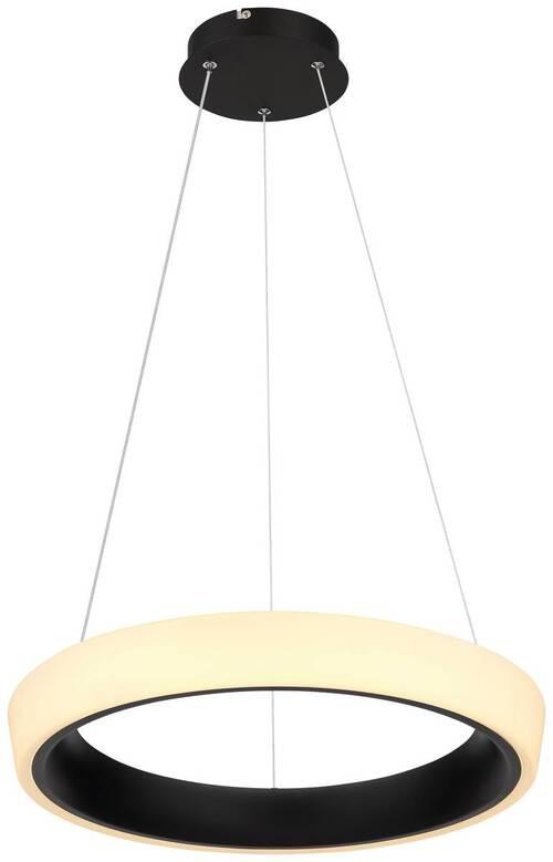 LED-Hängeleuchte Tabano max. 40 Watt - Opal/Schwarz, Design, Kunststoff/Metall (49,5/120cm) - Globo