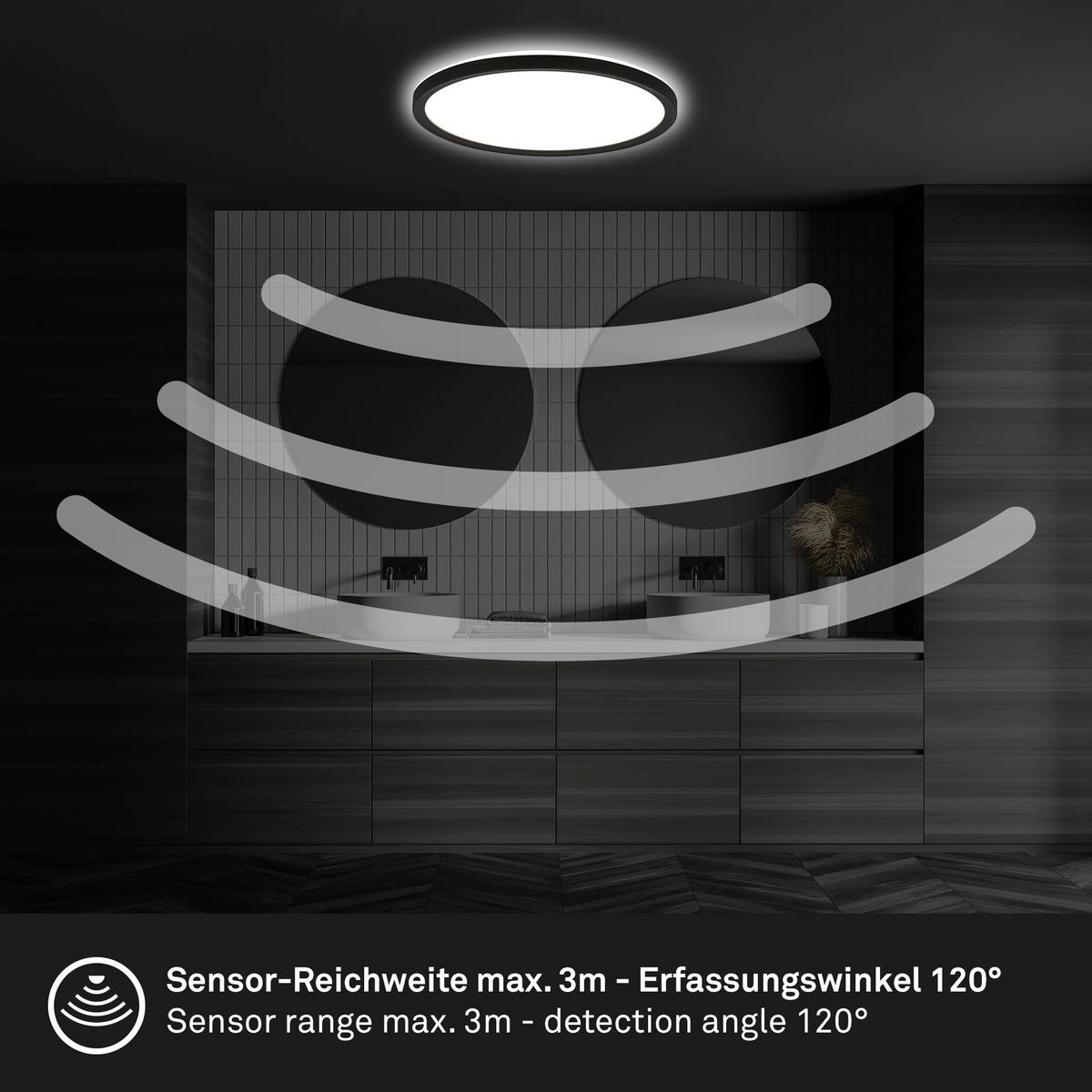 ŁAZIENKOWA LAMPA SUFITOWA LED 7525415 MOVE - czarny, Konventionell, tworzywo sztuczne (29/3cm)