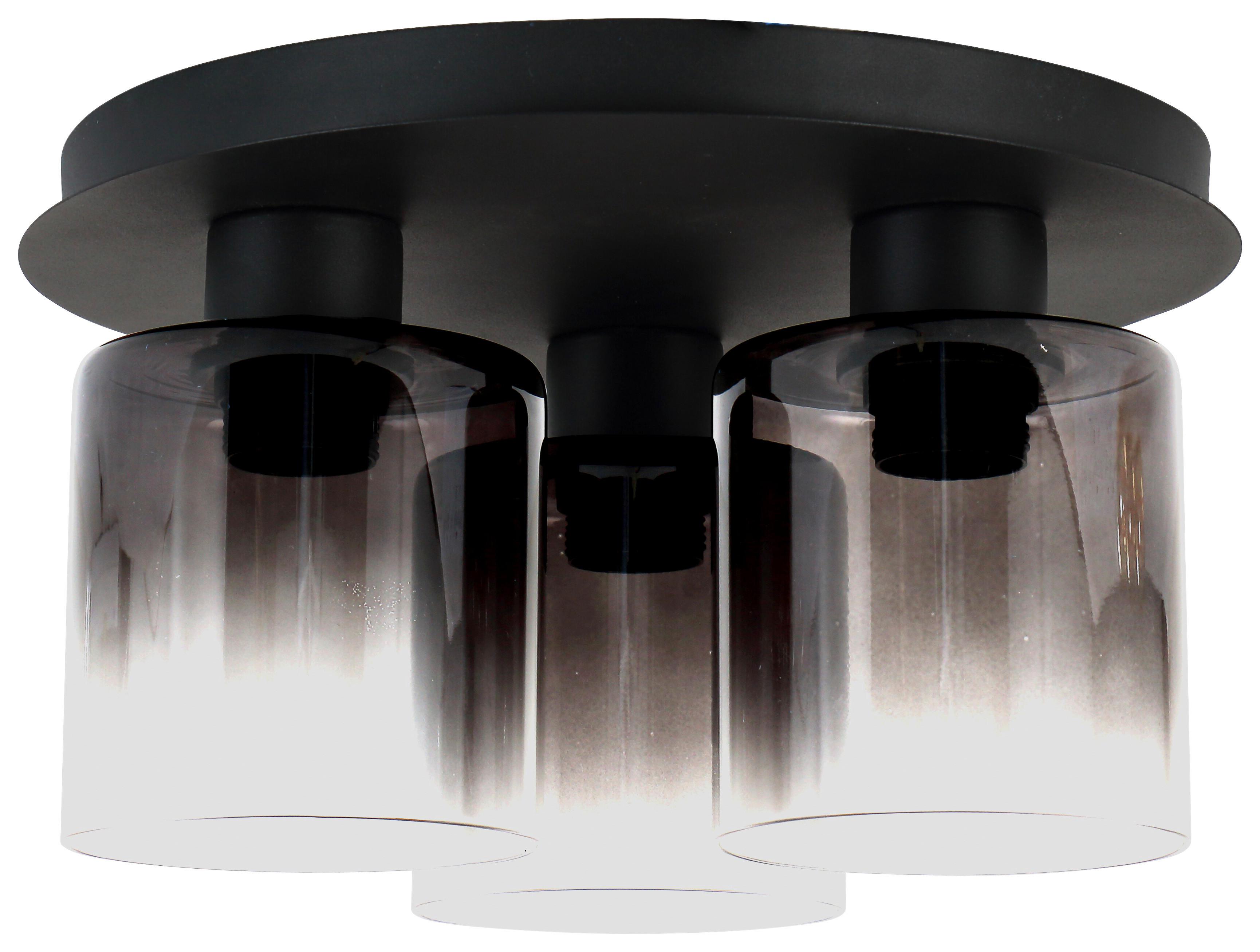 TAKLAMPA ESTELLE - svart, Modern, metall/glas (32/18,5cm) - Mömax