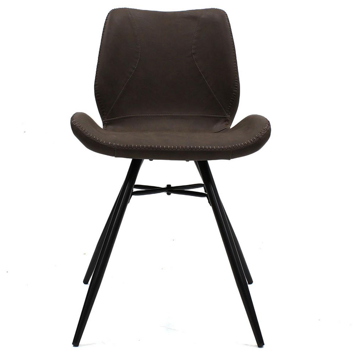 STUHL-SET BARRON - Taupe/Schwarz, LIFESTYLE, Textil/Metall (47/82/55cm) - MID.YOU