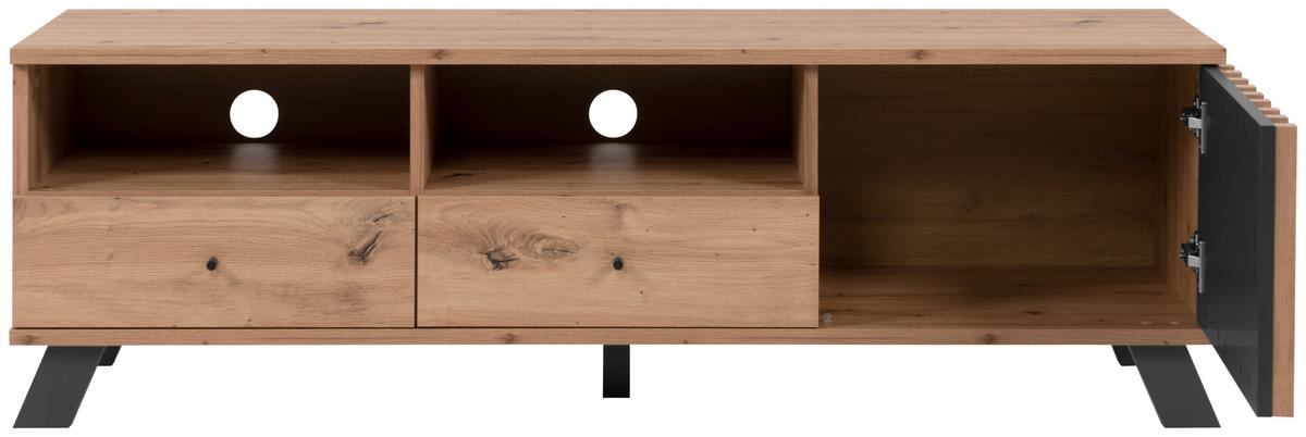 KOMODA NISKA MEDAN 56A TV-BOARD - antracytowy/czarny, Lifestyle, materiał drewnopochodny/metal (138/44/40cm) - MID.YOU