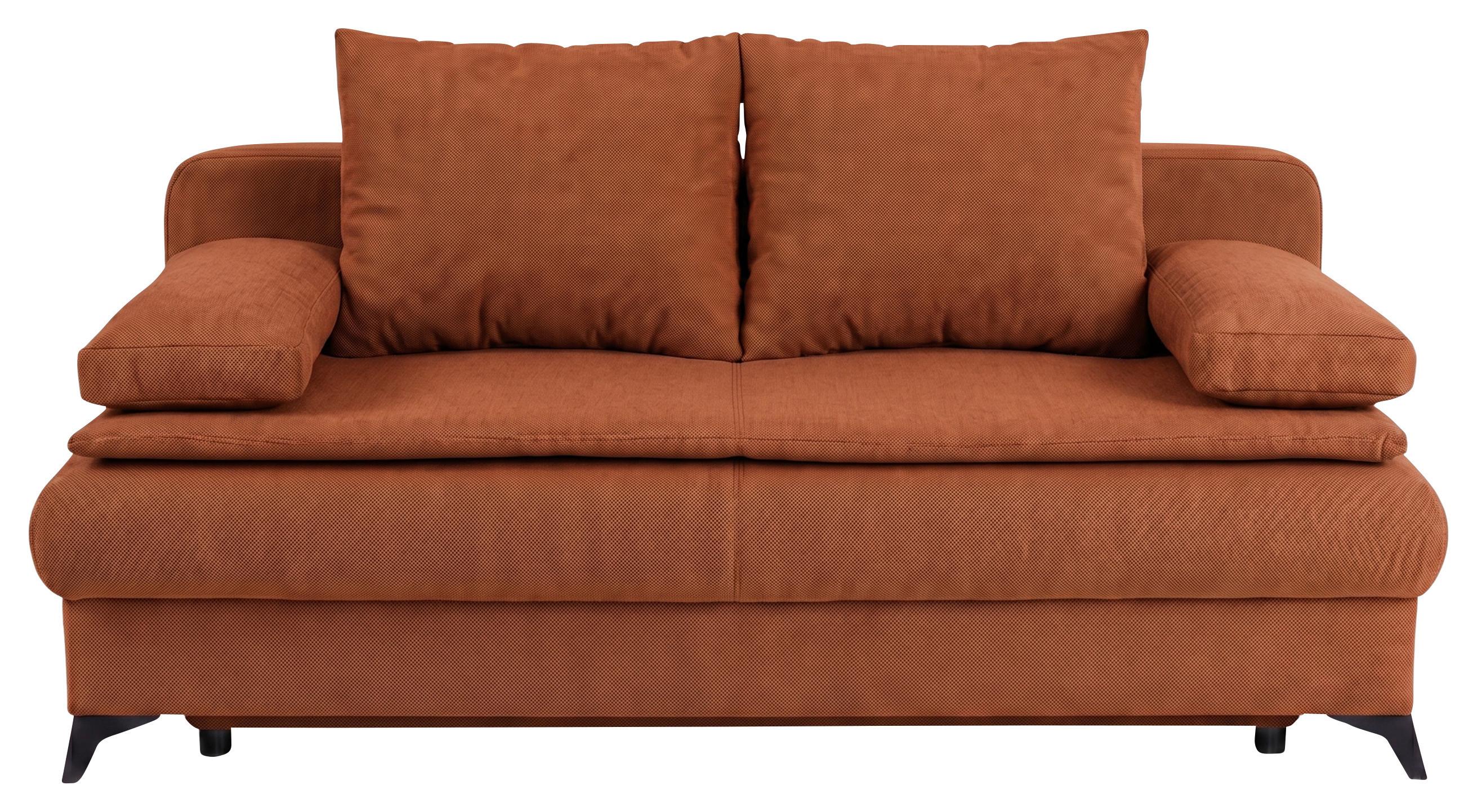 Schlafsofa Ken Orange/Rostfarben - Rostfarben/Schwarz, KONVENTIONELL, Holzwerkstoff/Kunststoff (209/90/105cm) - Based
