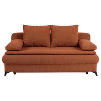 Schlafsofa Ken Orange/Rostfarben - Rostfarben/Schwarz, KONVENTIONELL, Holzwerkstoff/Kunststoff (209/90/105cm) - Based