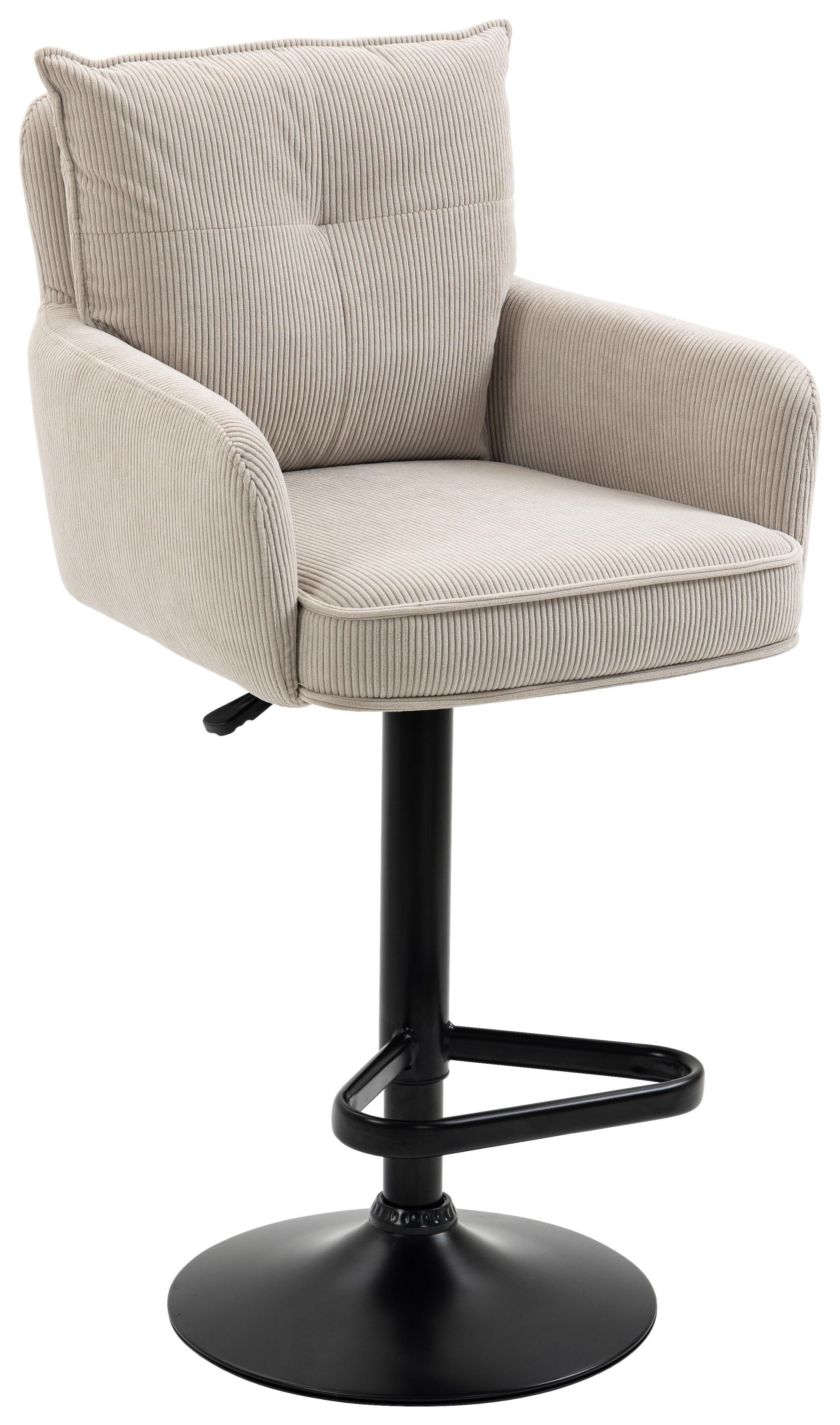 STOŁEK BAROWY POINT - beżowy/czarny, Design, metal/tkanina (54/98-120/58cm) - Novel