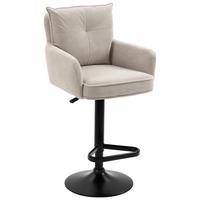 STOŁEK BAROWY POINT - beżowy/czarny, Design, metal/tkanina (54/98-120/58cm) - Novel