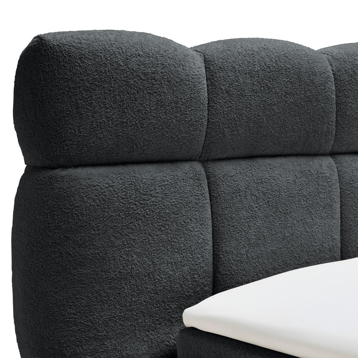 Polsterbett Monte Schwarz ca. 160x200cm - Schwarz, KONVENTIONELL, Kunststoff/Textil (160/200cm) - Based