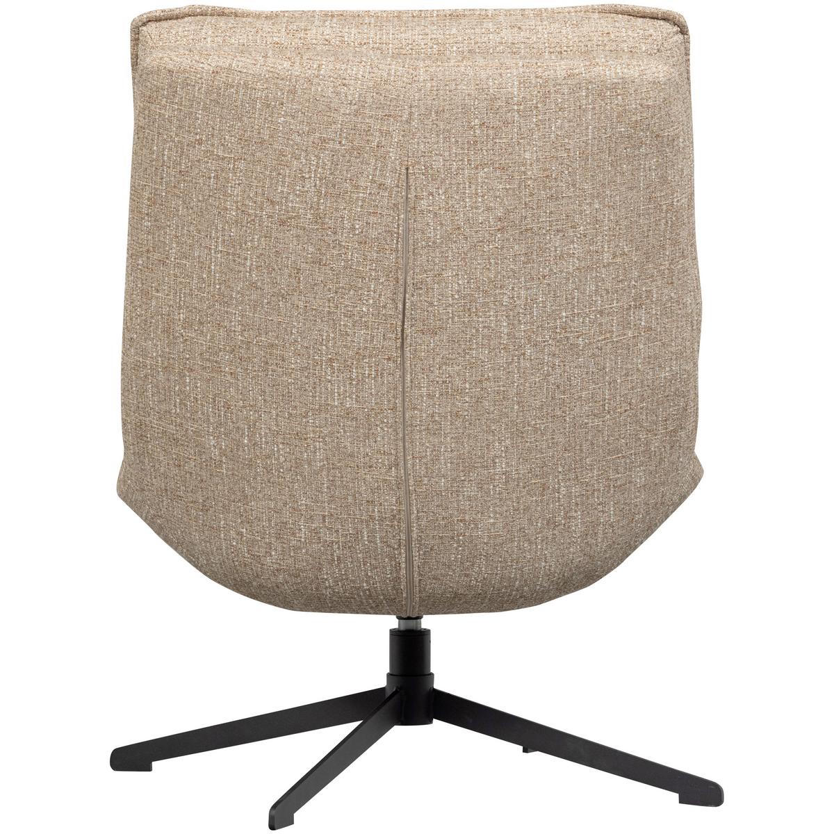 SESSEL Milaro Naturfarben B: 75cm - Schwarz/Naturfarben, Design, Textil/Metall (75/88/94cm) - Livetastic