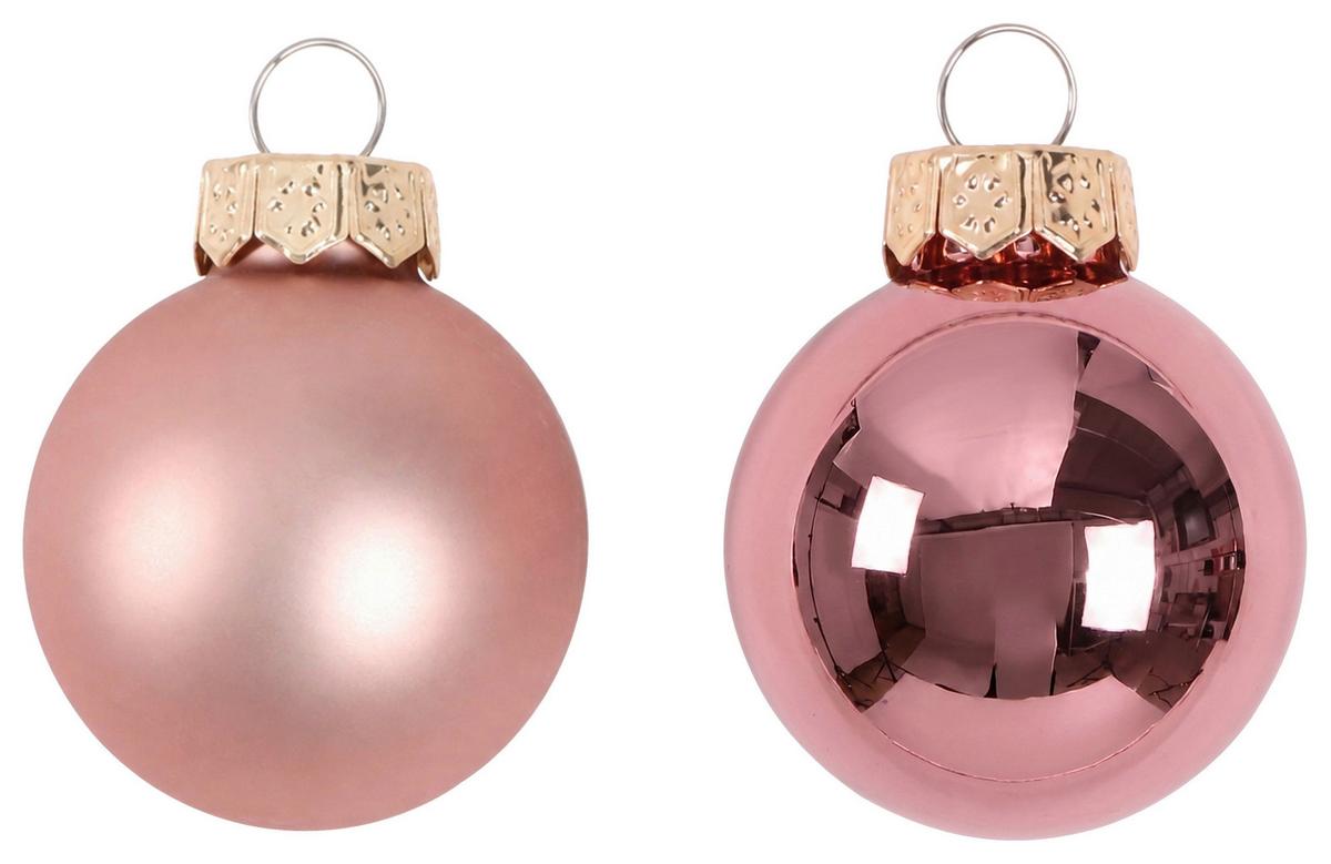 Christbaumkugel Noel Altrosa, 15-teilig - Altrosa, Glas (6cm) - Mömax
