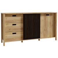 Kommode Jytana Schwarz/Eichefarben - Eichefarben/Schwarz, Modern, Holzwerkstoff (174,8/91,5/40,2cm) - Premium Living