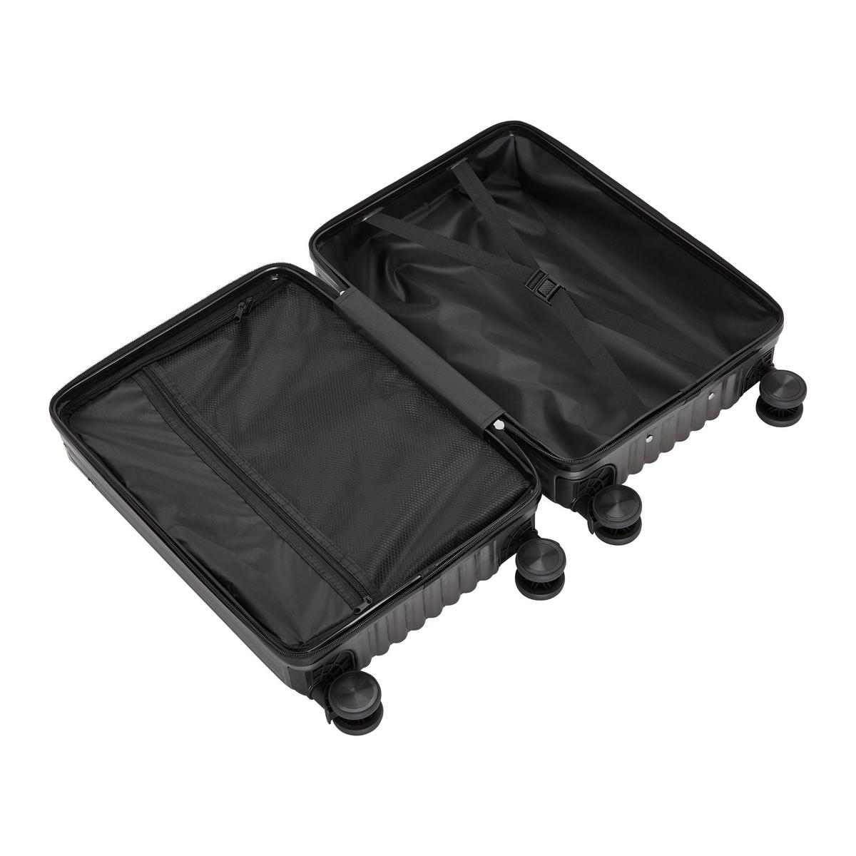 Reisekofferset Palermo Dunkelgrau, 3-tlg. - Dunkelgrau, KONVENTIONELL, Kunststoff - Mömax