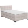 Box Krevet Freddie - bež/crna, Konvencionalno, tekstil/metal (120/200cm)