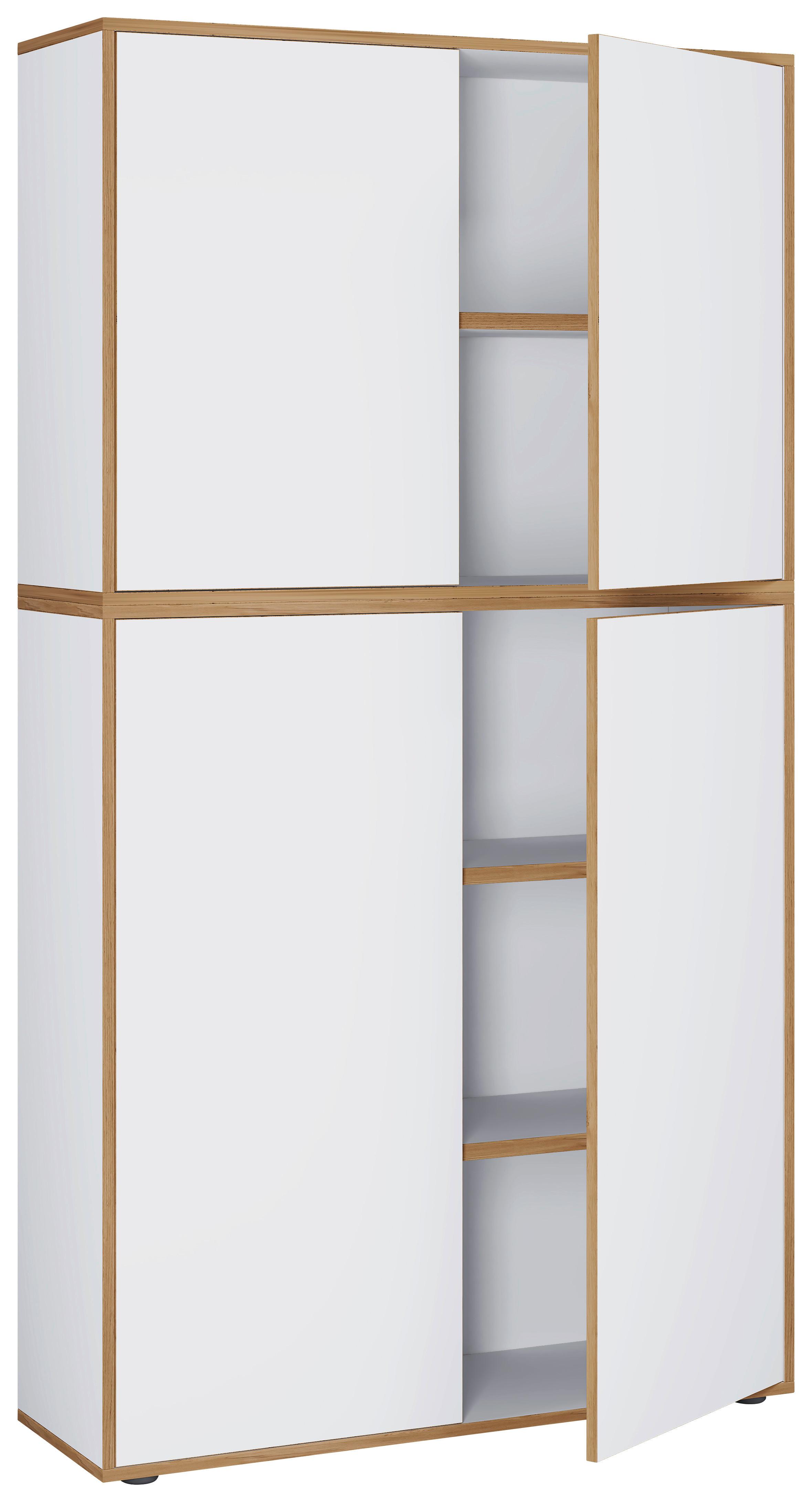Aktenschrank Salia B100 - Honigeiche/Weiss, Design, Holzwerkstoff (100/183/33cm) - P & B
