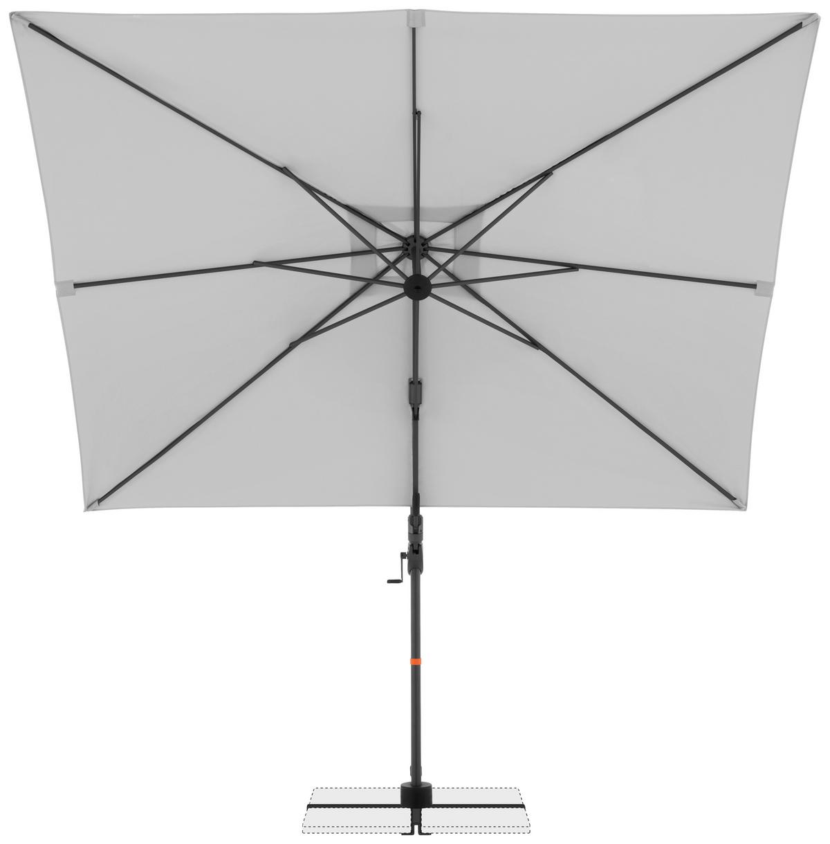 Ampelschirm Myzone Hellgrau ca. 320x240cm - Anthrazit/Hellgrau, Basics, Textil/Metall (320/240cm) - Doppler