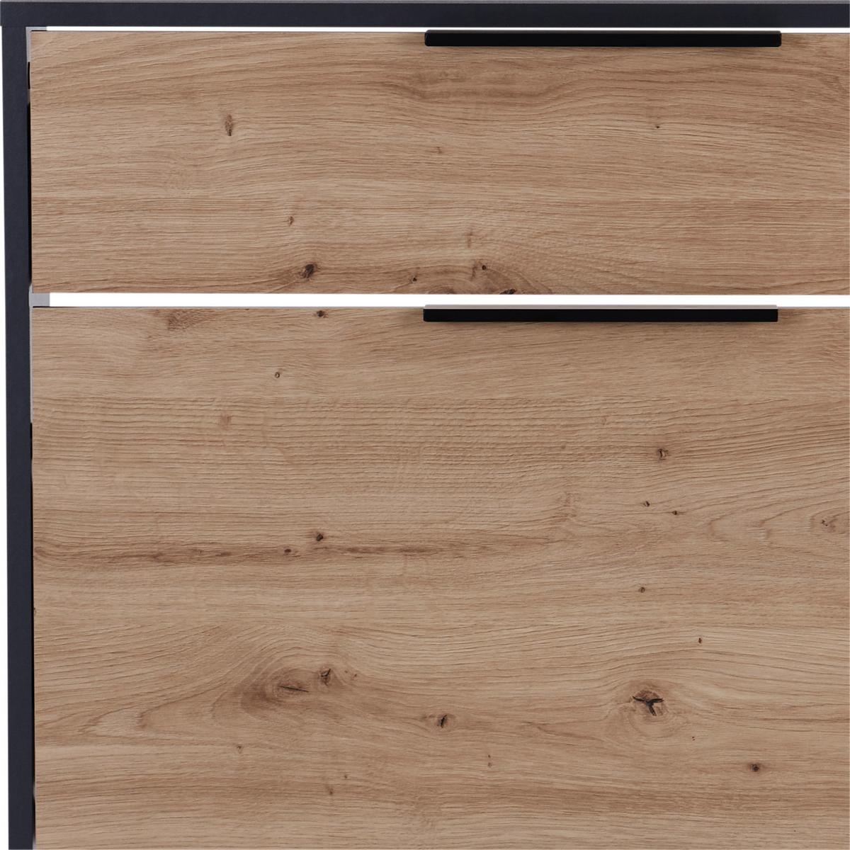 Omara Z Loputami Za Čevlje Anna 02, Antracit, Hrast - črna/barve hrasta, Moderno, kovina/leseni material (79/103,4/25cm) - Mömax
