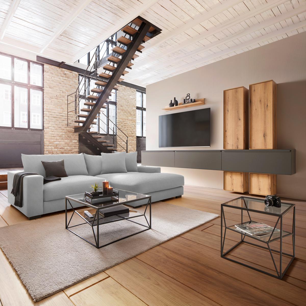 Ecksofa Pedro Hellgrau - Hellgrau, MODERN, Textil (265/83/180cm) - Mömax
