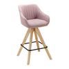 Barhocker Leonie Rosa Webstoff Drehbar Gepolstert - Eichefarben/Schwarz, MODERN, Holz/Textil (55/106/56cm) - Bessagi Home