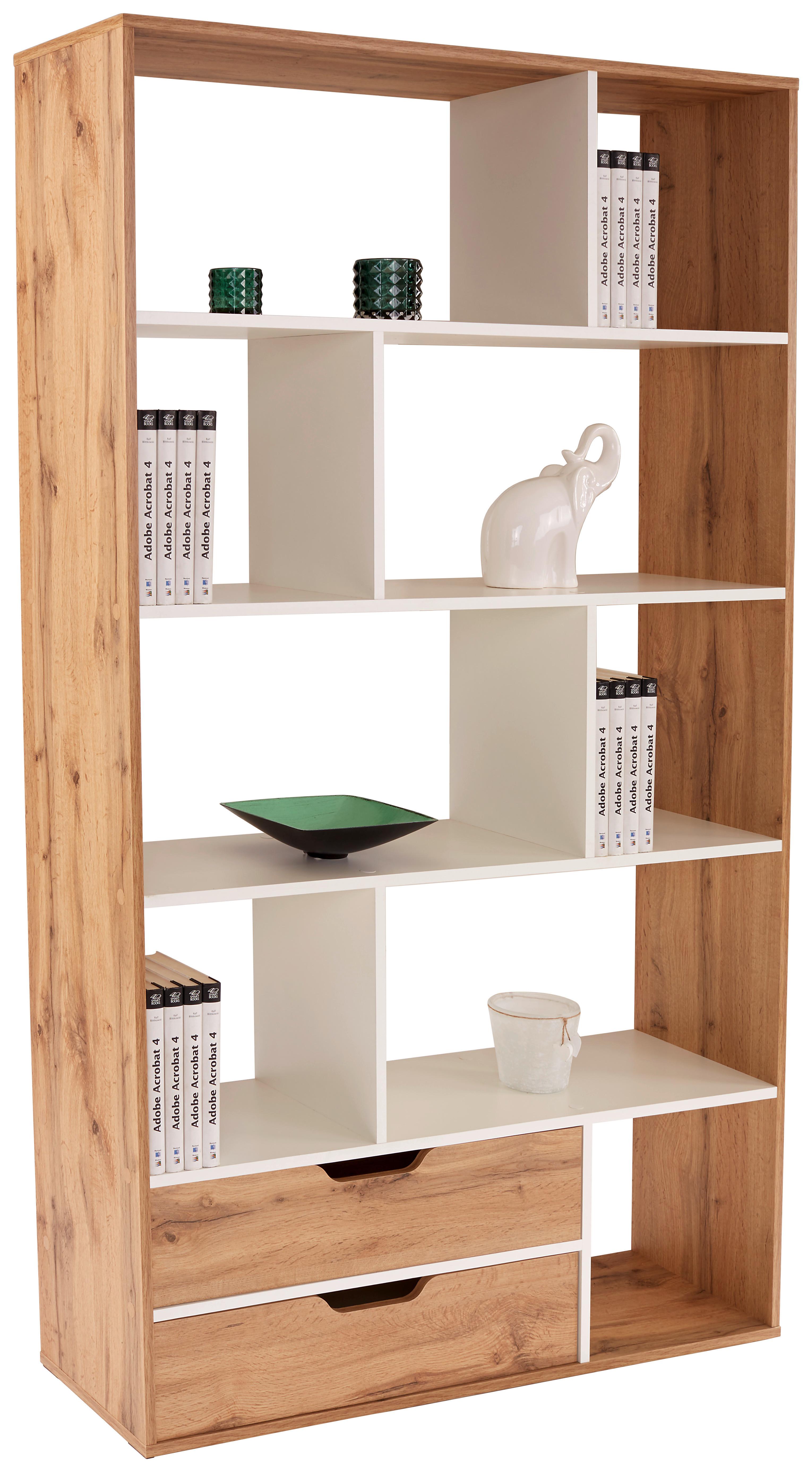 Mobilier despărțitor Roberto - alb/culoare lemn stejar, Modern, material pe bază de lemn (110/185/32cm) - Modern Living