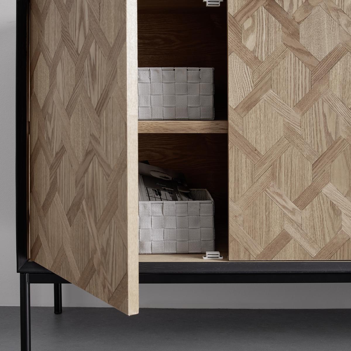 SIDEBOARD MILANO - Eschefarben/Schwarz, Modern, Holz/Metall (144/79/40cm) - Bessagi Home