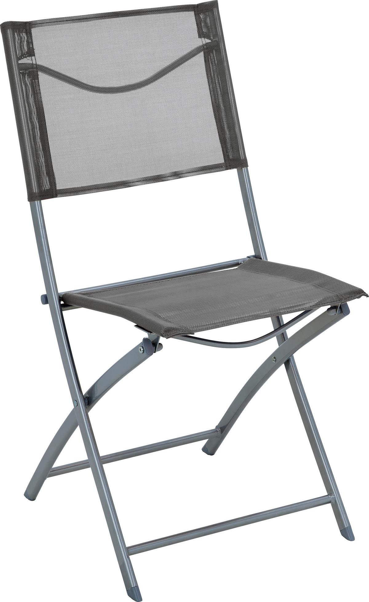 Gartenstuhl Rüdiger Grau aus Stahl - Anthrazit/Hellgrau, Kunststoff/Textil (45/83/50cm) - Mömax