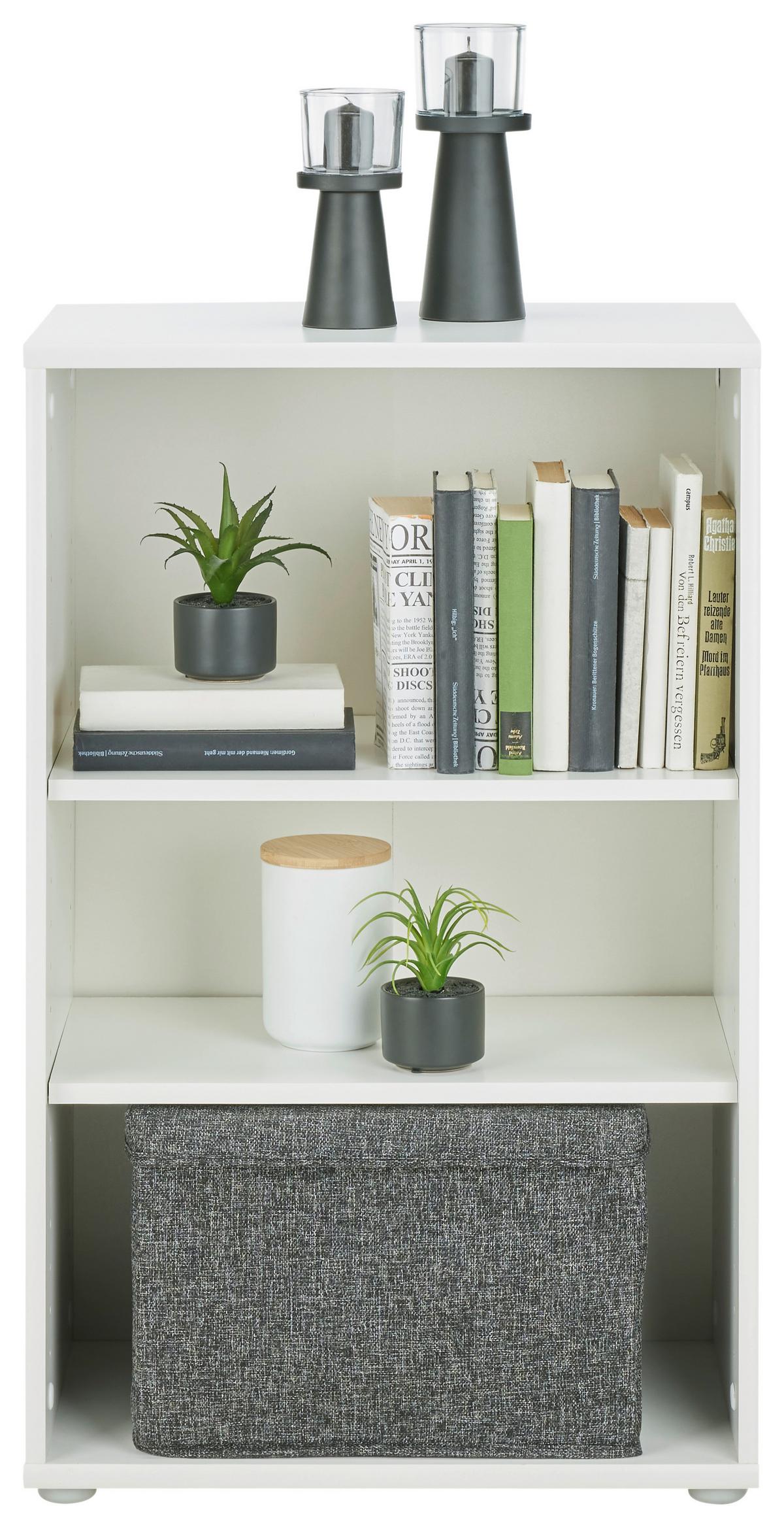 Polica Tempra 2 - bijela/boje aluminija, Konvencionalno, drvni materijal (54/86/35cm) - Based