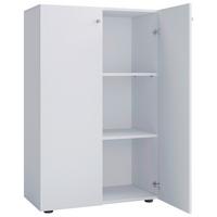 Schuhschrank LONA Weiß ca. 70x110x39cm - Silberfarben/Schwarz, Design, Holzwerkstoff/Kunststoff (70/110/39cm) - MID.YOU