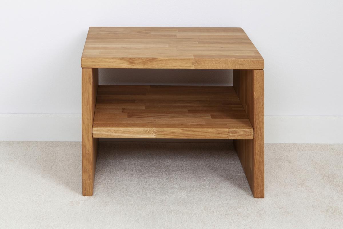 Nočna Omarica Harry, Hrast, Masivna - naravne barve, Moderno, les (42/37/32cm) - MID.YOU