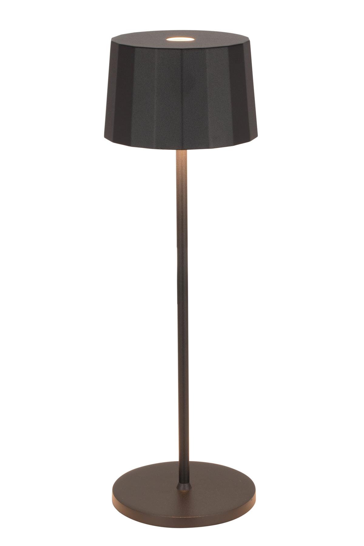 LAMPA STOŁOWA Z AKUMULATOREM PLEAT - czarny, Design, tworzywo sztuczne/metal (11/35cm) - Dieter Knoll