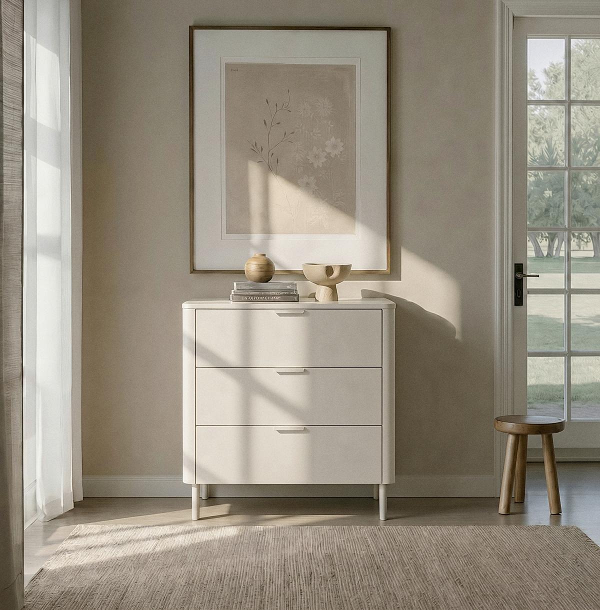 Kommode Brenda Kaschmir MDF/Eisen - Kaschmir, MODERN, Holzwerkstoff/Metall (80/85/40cm) - Bessagi Home