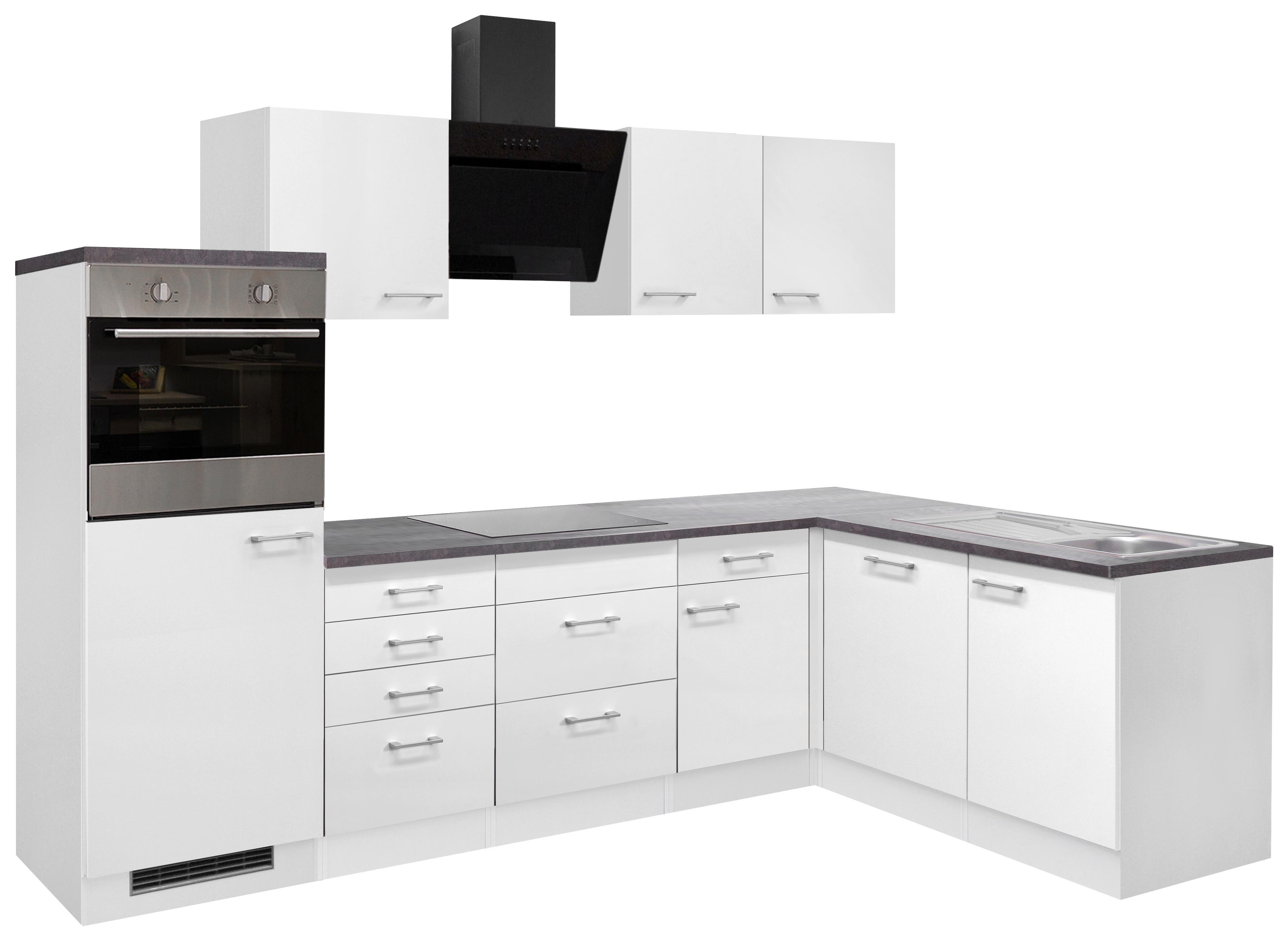 Kuhinja Kutna Lucca - sivo-smeđa/bijela, Konventionell, drvni materijal/plastika (280/170cm)