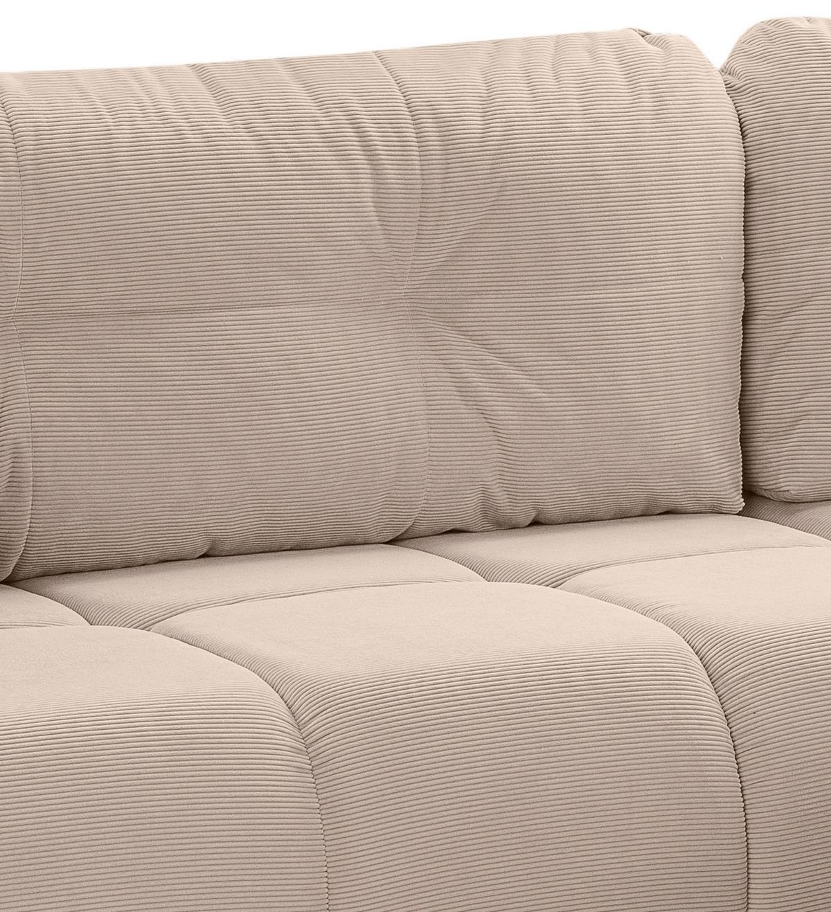 Ecksofa Sancho Long Beige - Beige/Schwarz, Basics, Holz/Kunststoff (255/155cm) - MID.YOU