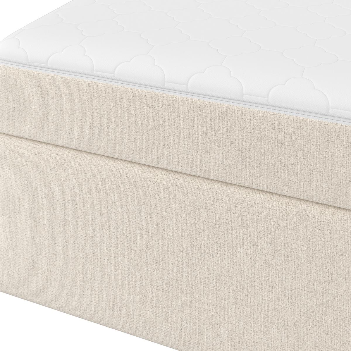 Pat boxspring bej Marco cca 160x200 cm bej cu topper - crem, Modern, lemn/textil (160/200cm) - Bessagi