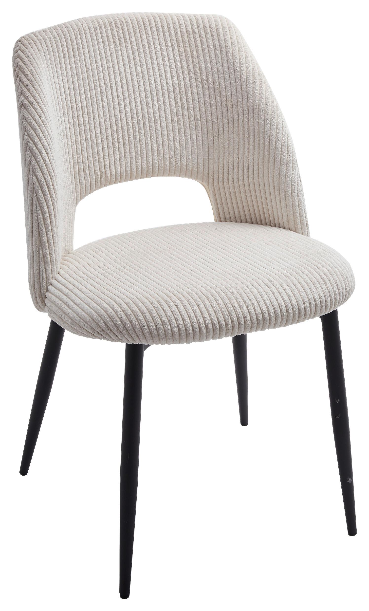 Stuhl Zoe Beige - Beige/Schwarz, Lifestyle, Textil/Metall (51/82/57cm) - Mömax