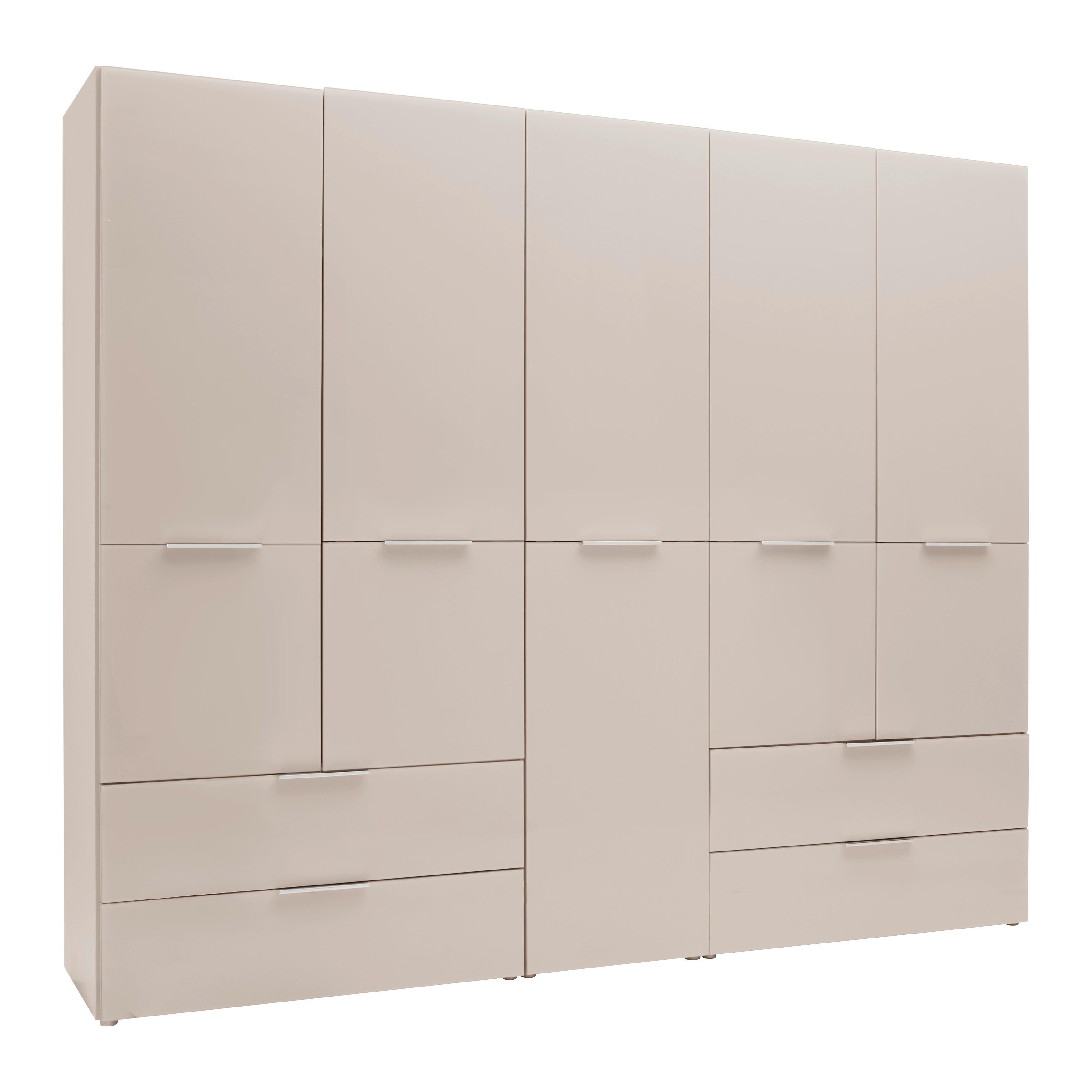 Drehtürenschrank Siena Kaschmir - Kaschmir/Chromfarben, KONVENTIONELL, Glas/Holzwerkstoff (250/212/57cm) - Premium Living